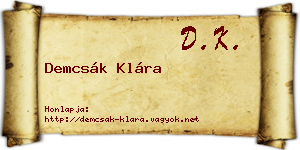 Demcsák Klára névjegykártya
